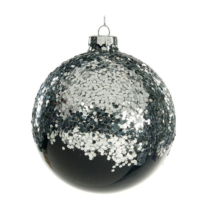 Glass-Glitter-top-Ball-Black-and-Silver-Purely-Christmas-P-33173