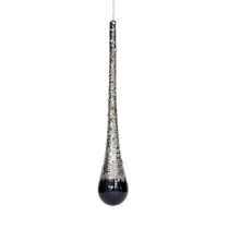 black and silver glass finial ornament style 1 30cm