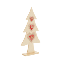 light wooden tree with 3 heart cutouts