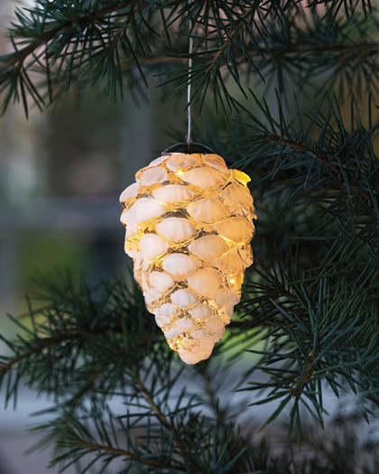 sirius pine cone hanging ornament LED 8cm